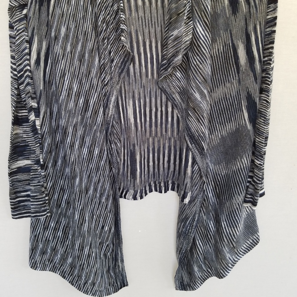 5/$30 Etoile Blue Marled Drape Front Cardigan - Picture 4 of 6
